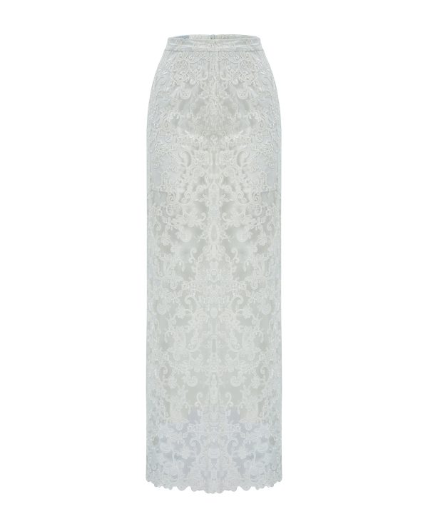 White Lace Skirt - Simay Kislaoglu Design